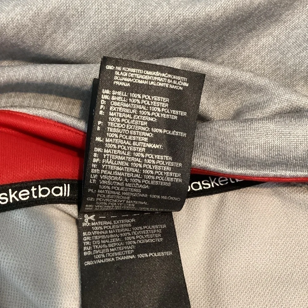 Adidas Basketball 1/4 Zip Pullover Size M Gray Red